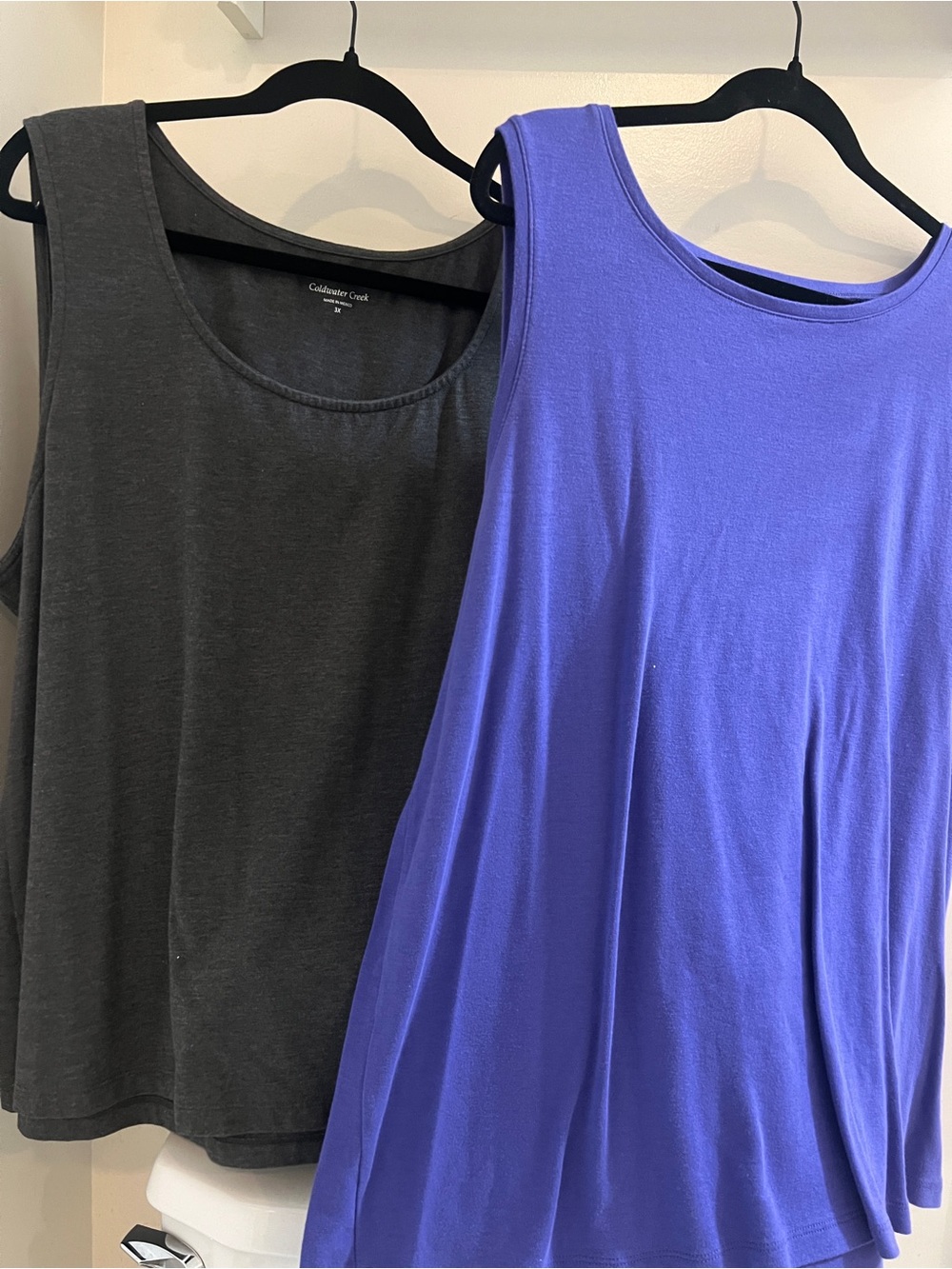 Coldwater Creek Charcoal & Purple Sleeveless 3X Tank Tops